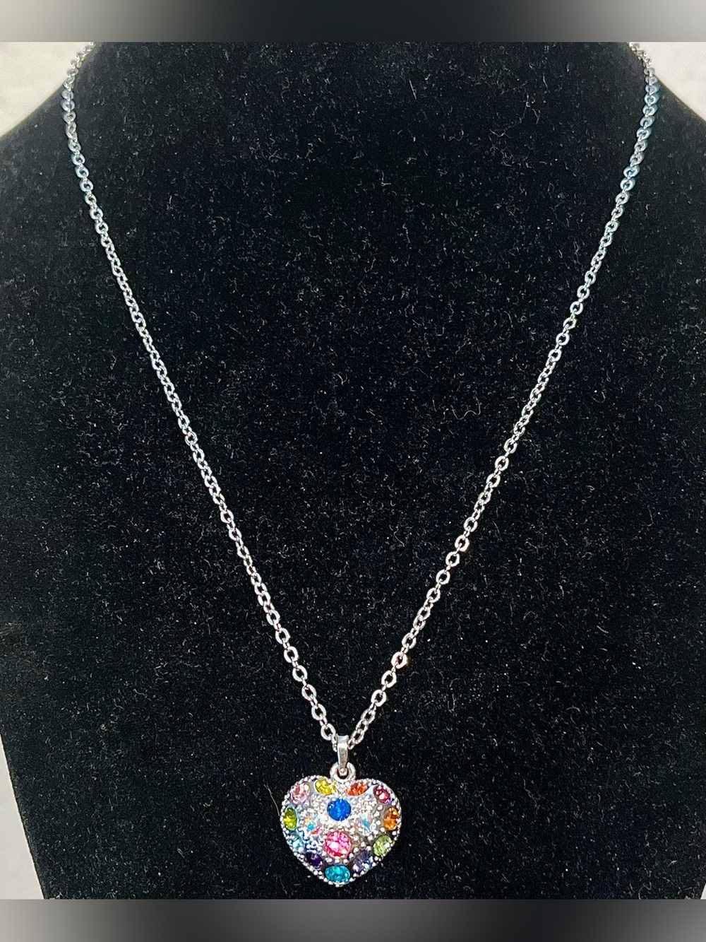 Oliver Weber Sparkling Multicolor Heart Pendant Necklace